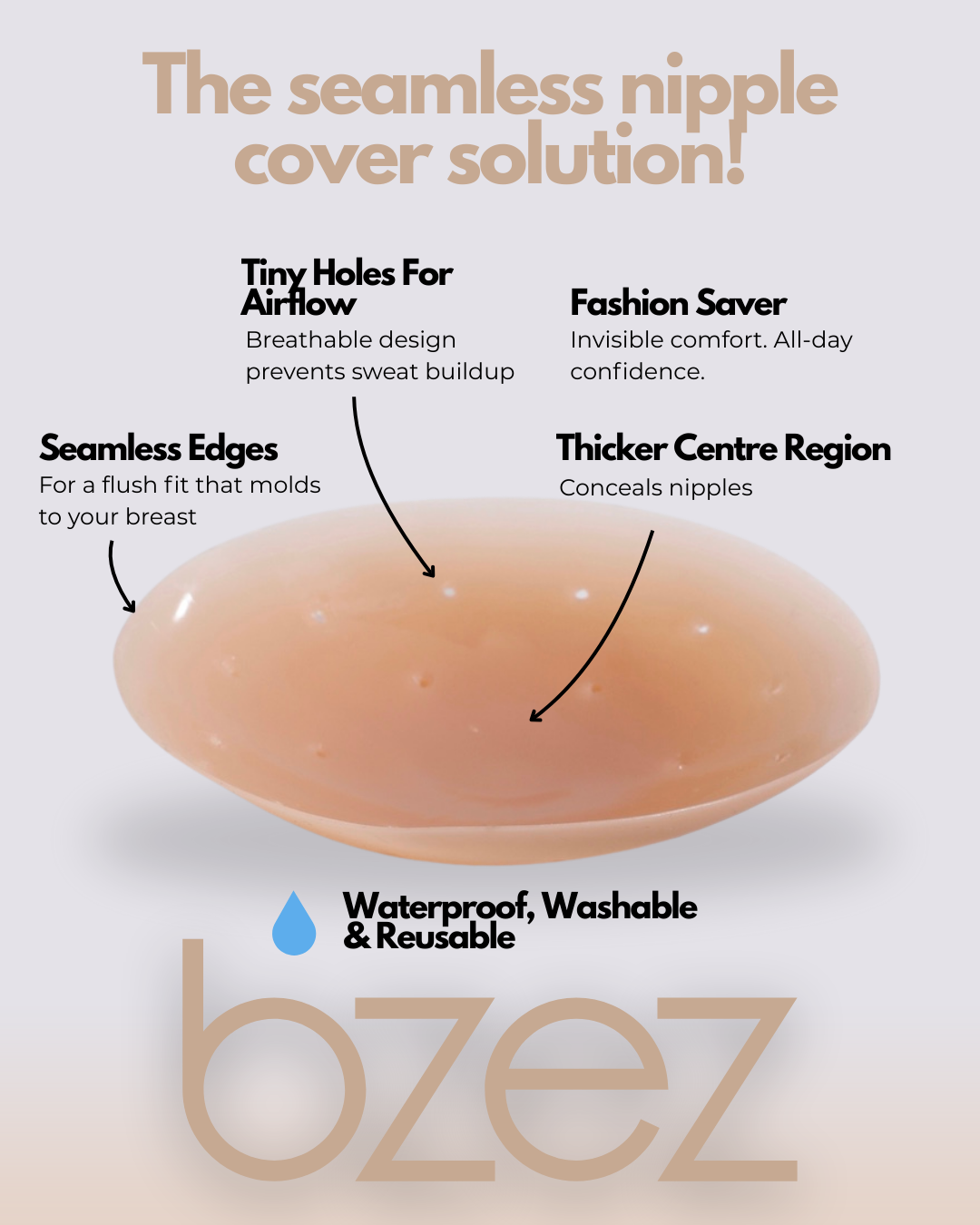 Bzez Silicone Nipple Covers with Adhesive