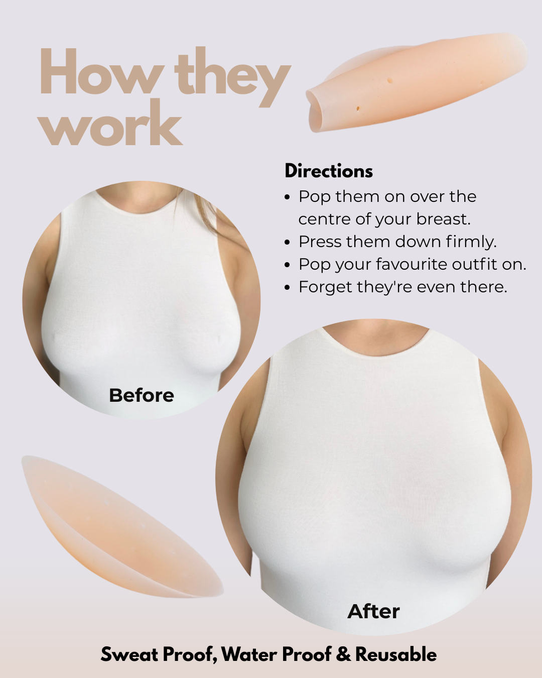 Bzez Silicone Nipple Covers with Adhesive