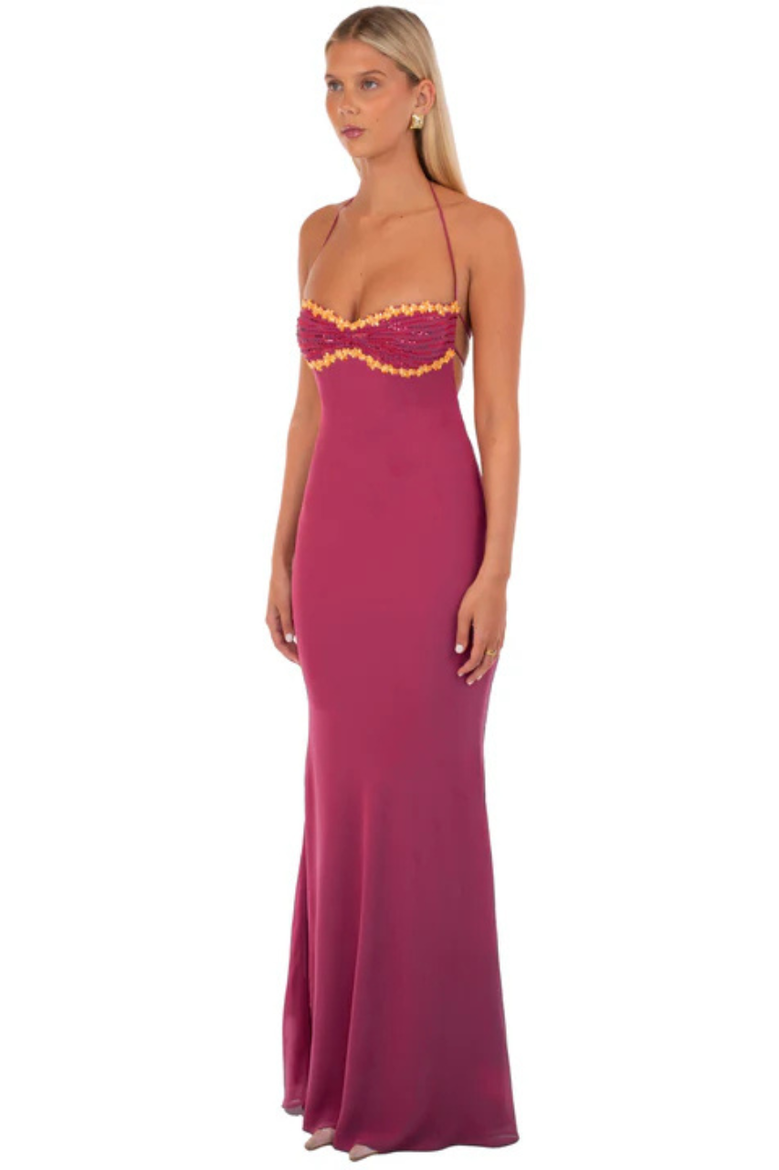 on the runway maxi dress wine I Am Delilah - Color:Nautical Navy Esther Faux Leather Midi a lace trim and HARD-TAGGED-TW-03.18.26