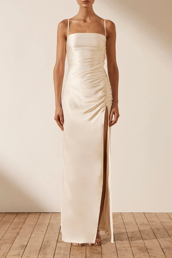la lune ruched maxi dress Shona Joy La Lune Ruched Maxi rental – Runway Ready