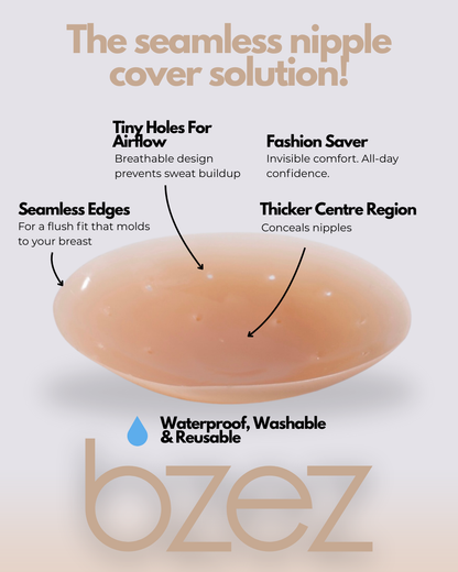 Bzez Silicone Nipple Covers with Adhesive