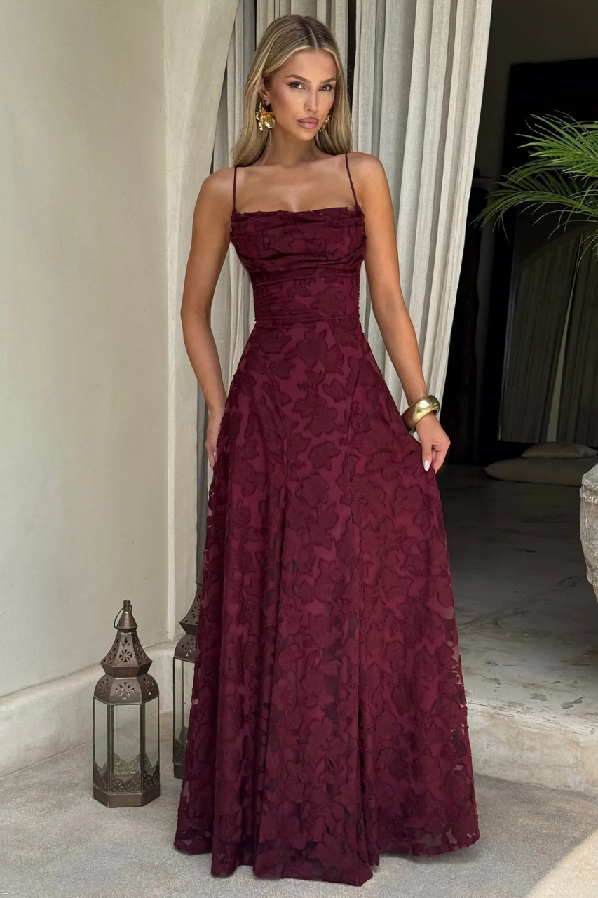 Babyboo Francis Maxi Dress - Cherry Lacquer