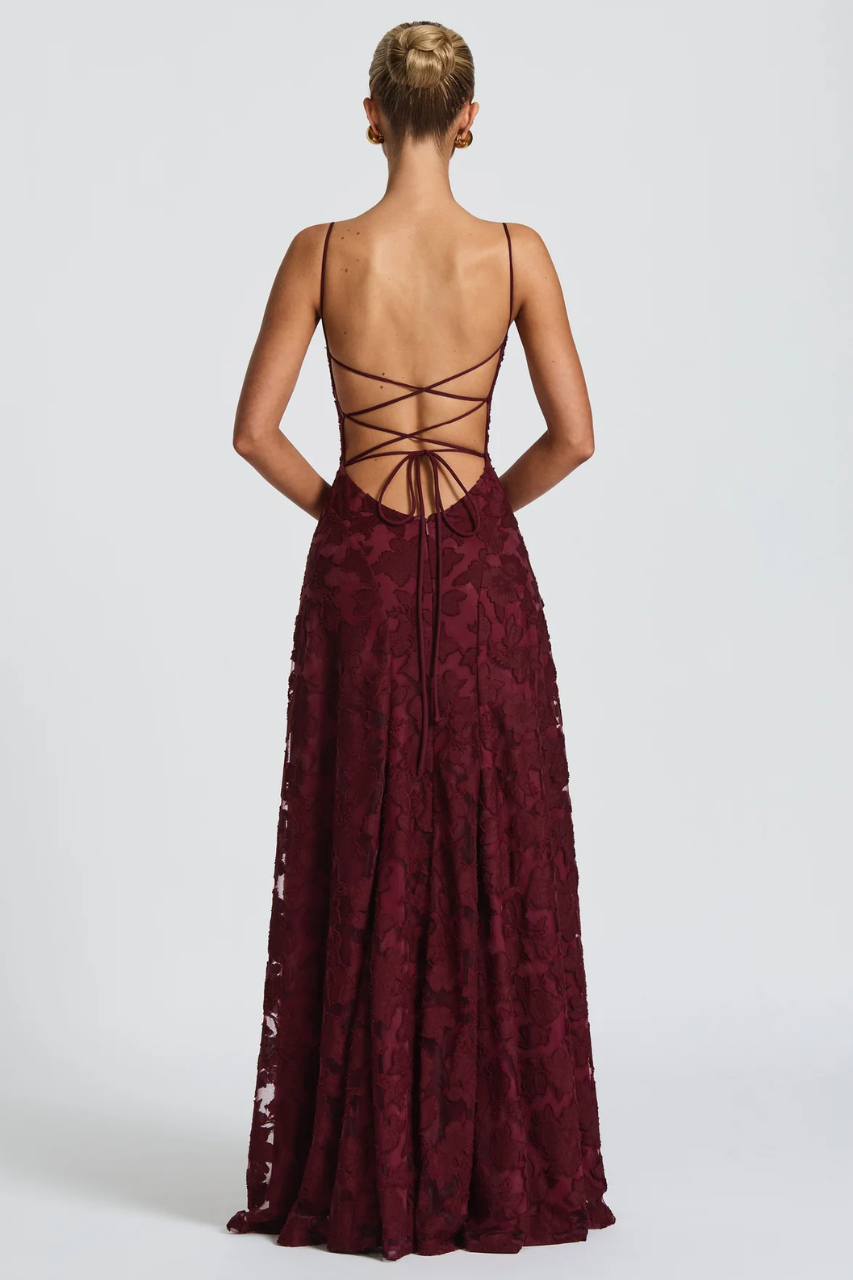 Babyboo Francis Maxi Dress - Cherry Lacquer