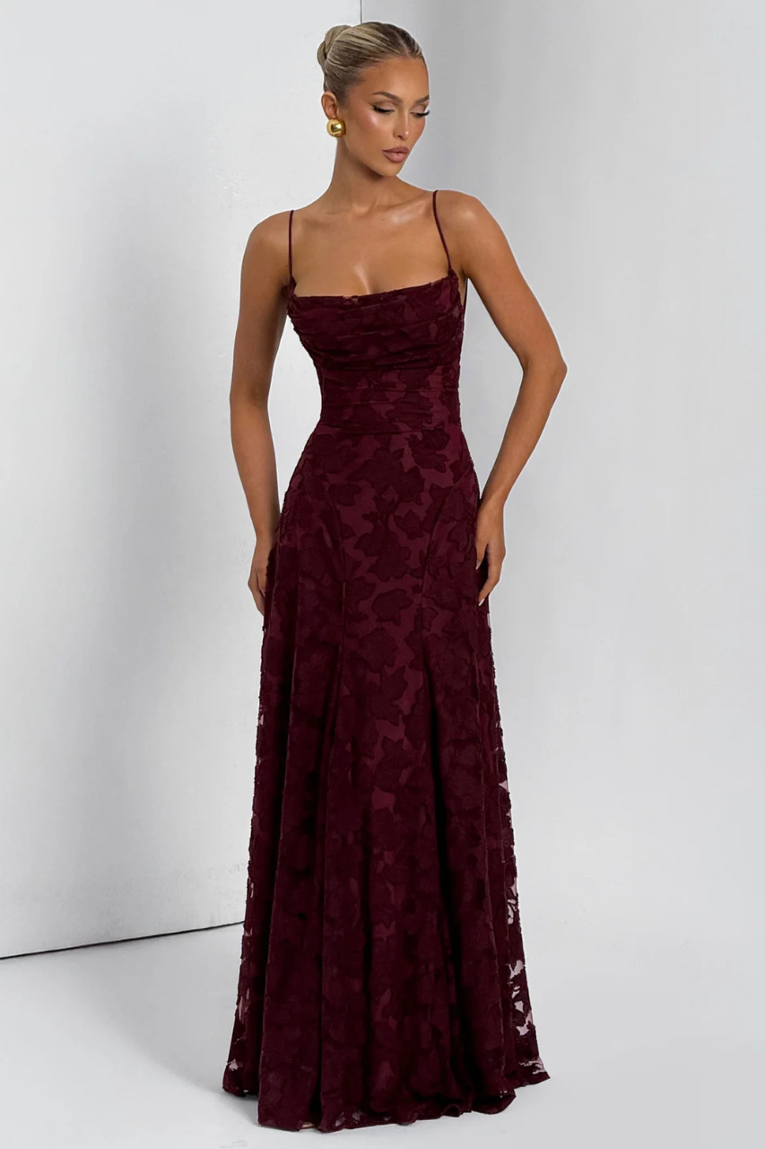 Babyboo Francis Maxi Dress - Cherry Lacquer