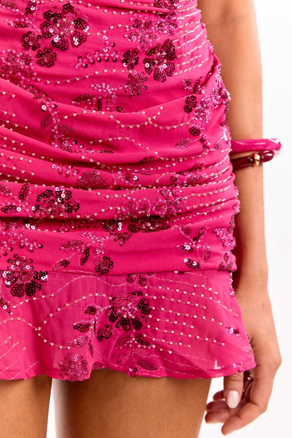 Beginning Boutique - Denver Strapless Beaded Party Mini Dress