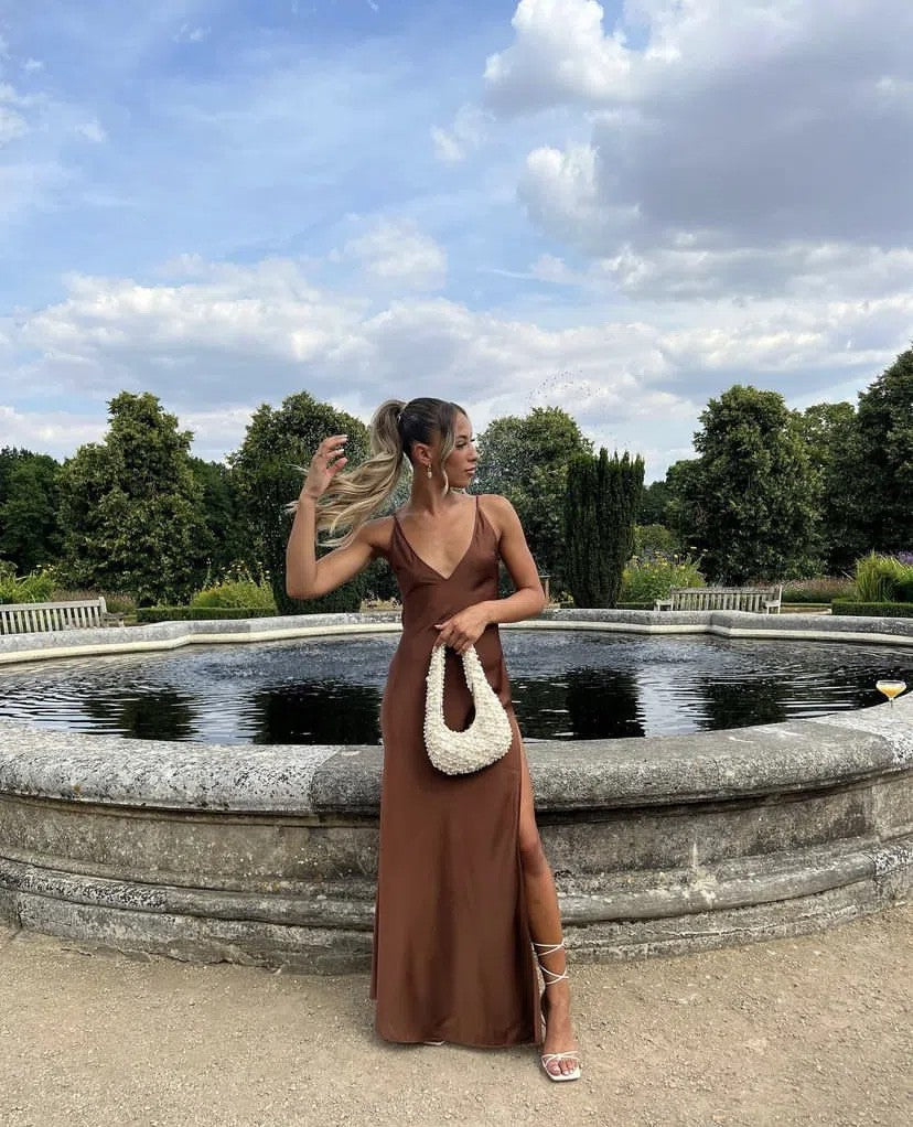 rat and boa brown dress Isamaya Dress
