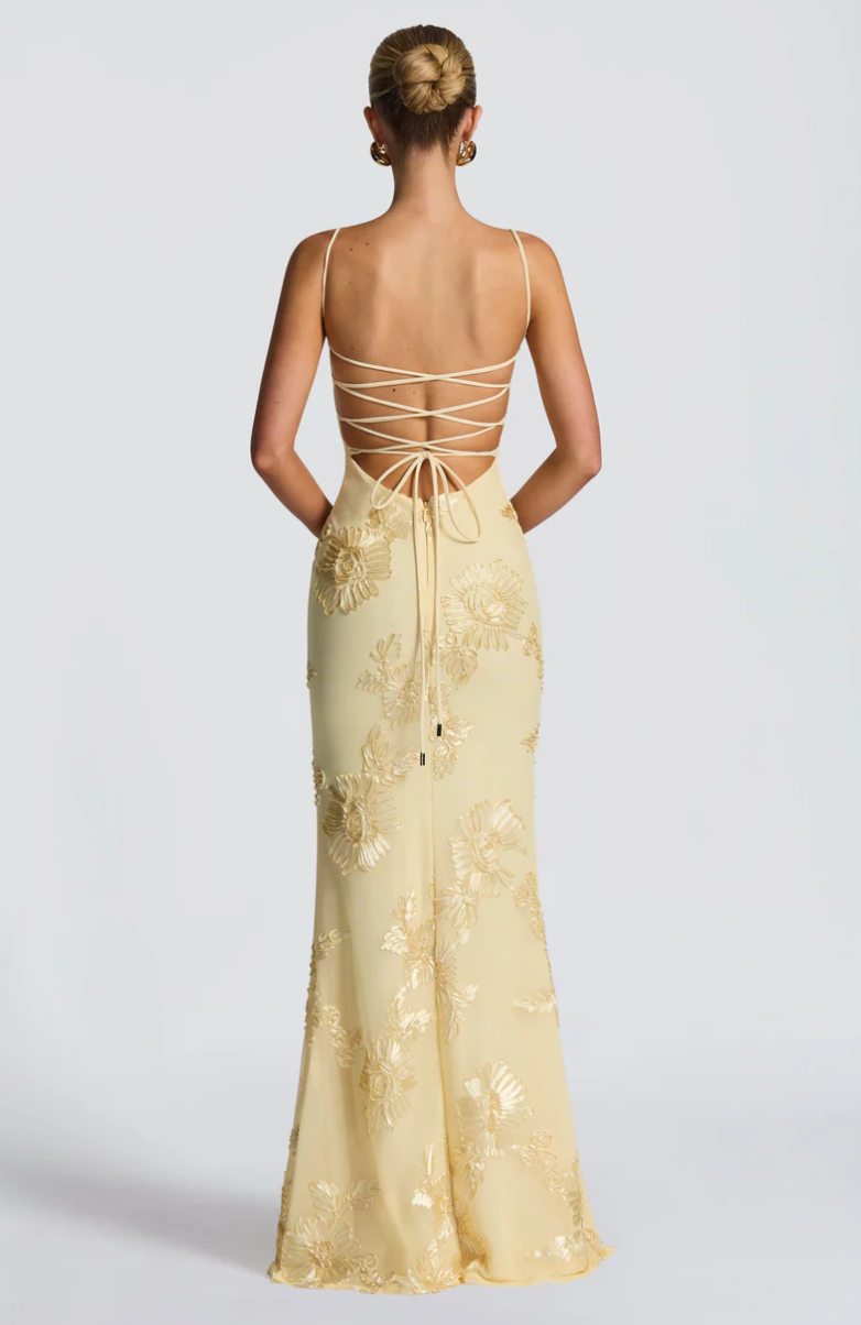 Nefertiti Maxi Dress Open Lace Up Back