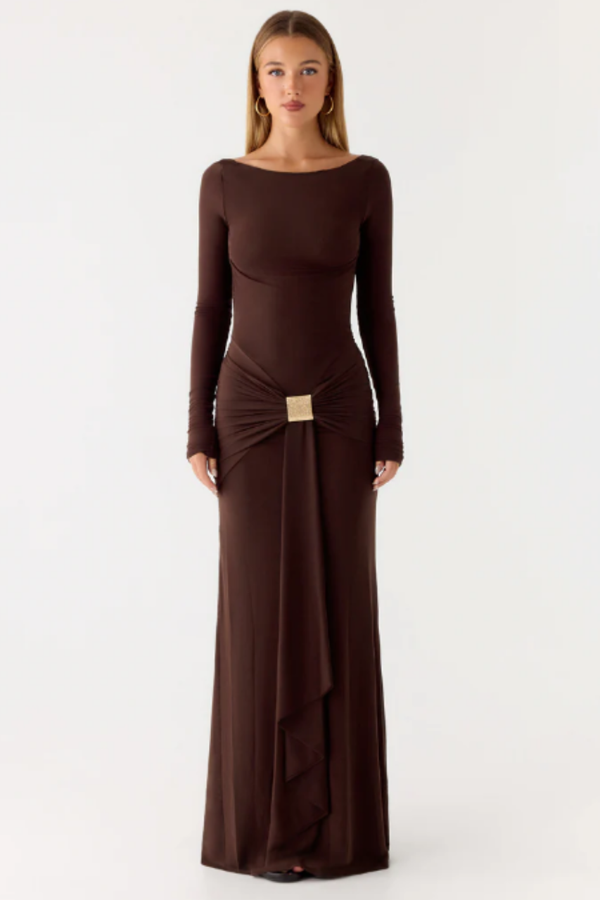 Peppermayo Dray Maxi Dress - Chocolate