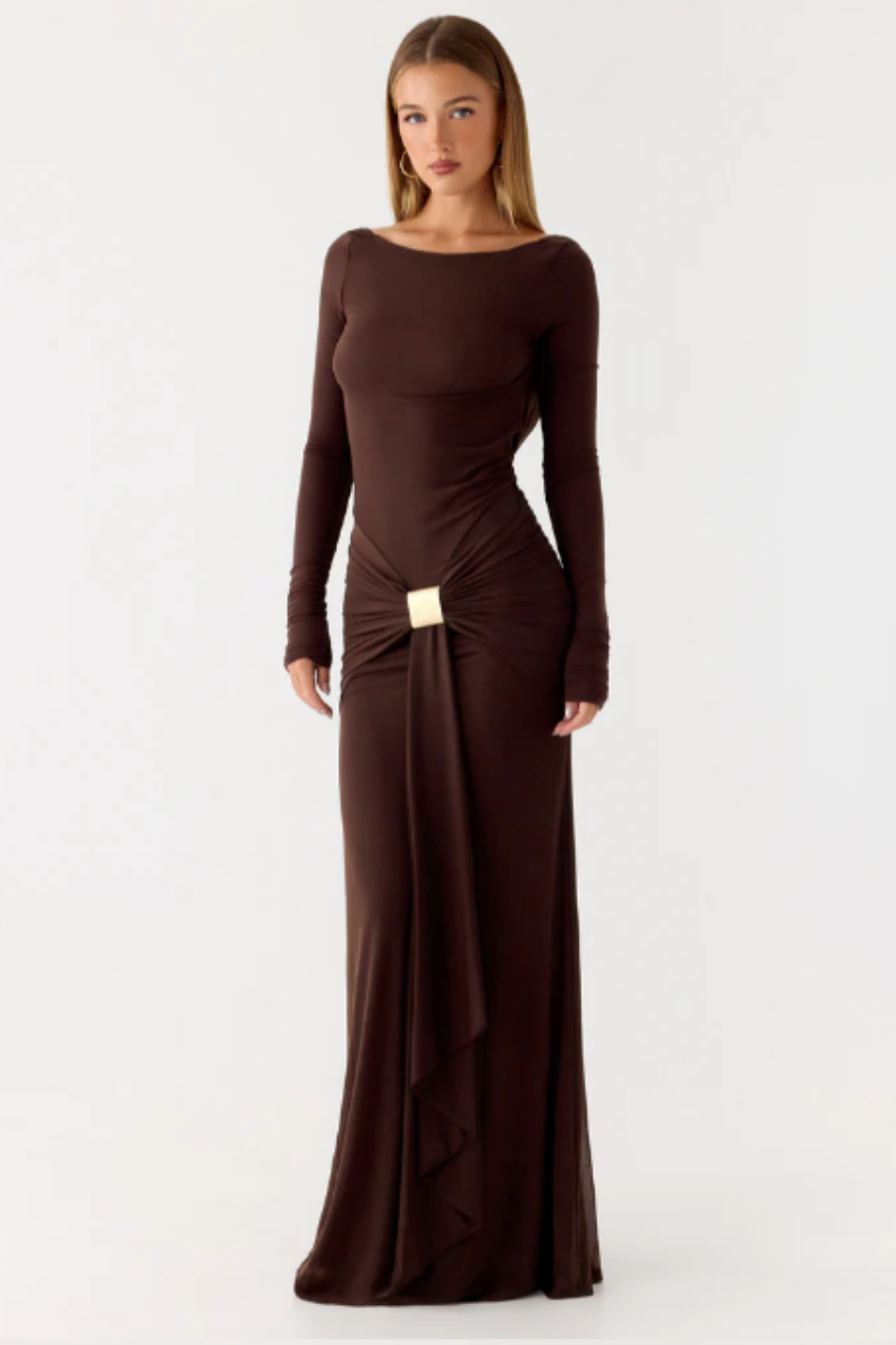 Peppermayo Dray Maxi Dress - Chocolate